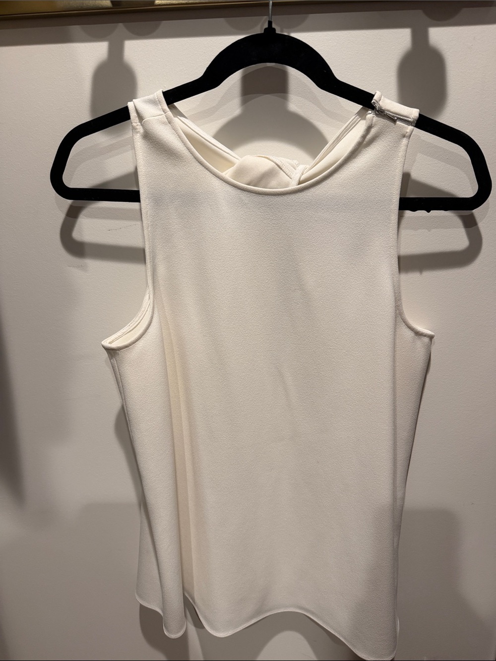 Tibi Sleeveless Cream Twist-Back Tank Top